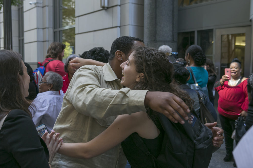 Tony Wright Jr hugs Natalie_Kevin Monko