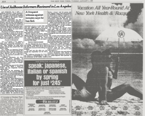 1989 New York Times: Use of Jailhouse Informers Reviewed in Los Angeles